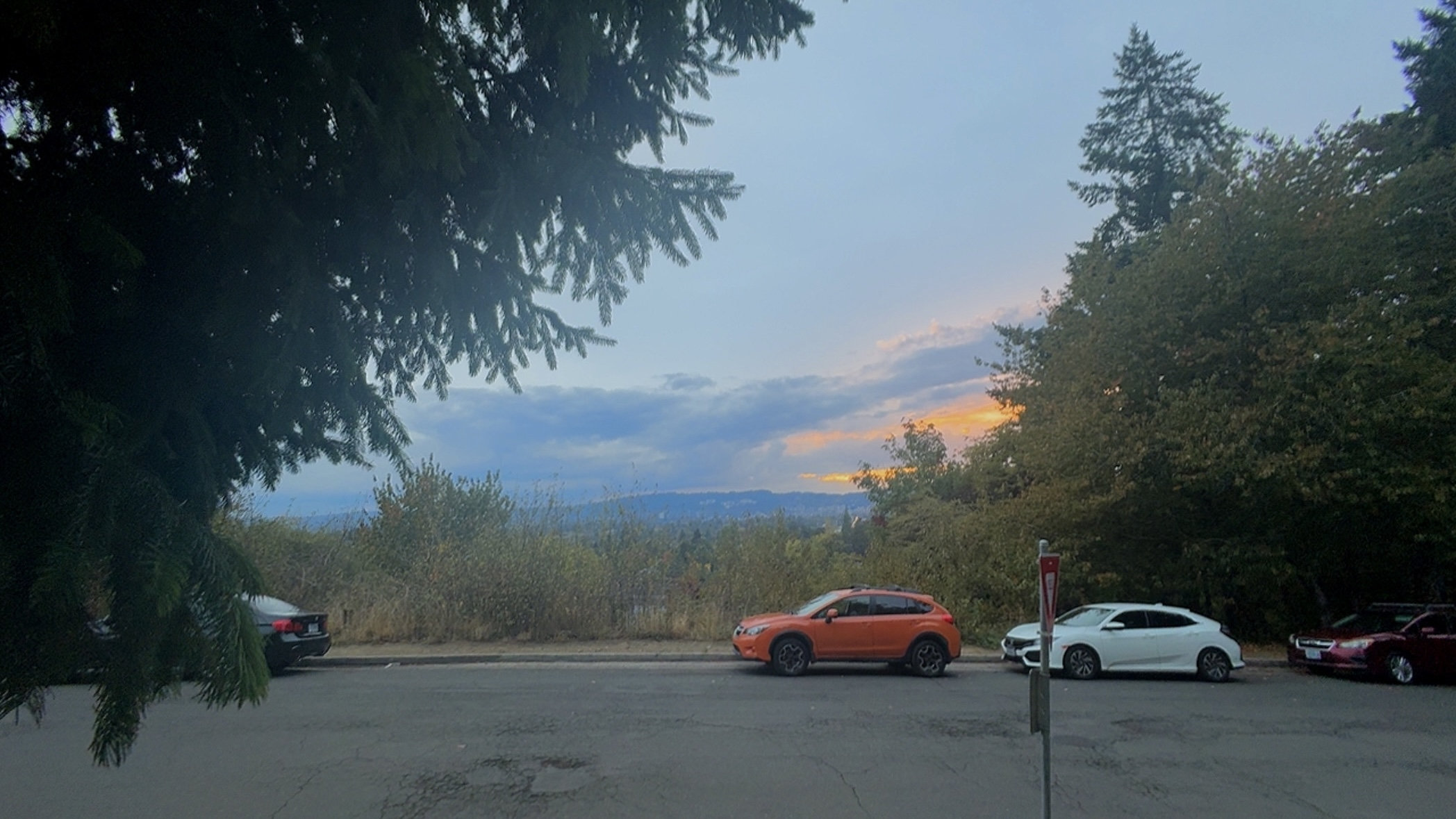 Sunset reflections on Mount Tabor reservoir